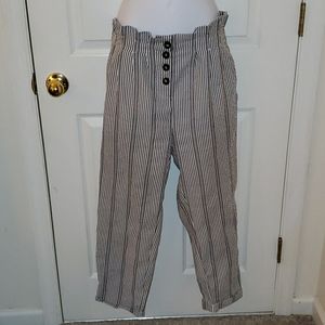 Black & white striped trousers